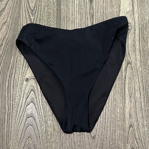 NWOT Victoria’s Secret High Waisted Bikini Bottom Full Coverage Black Size M - Picture 1 of 3
